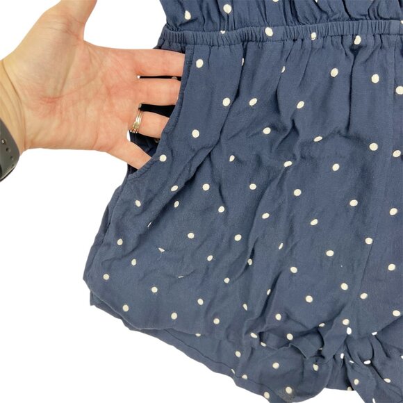 Rails Navy Blue White Polka Dot Romper Size M - Picture 5 of 11